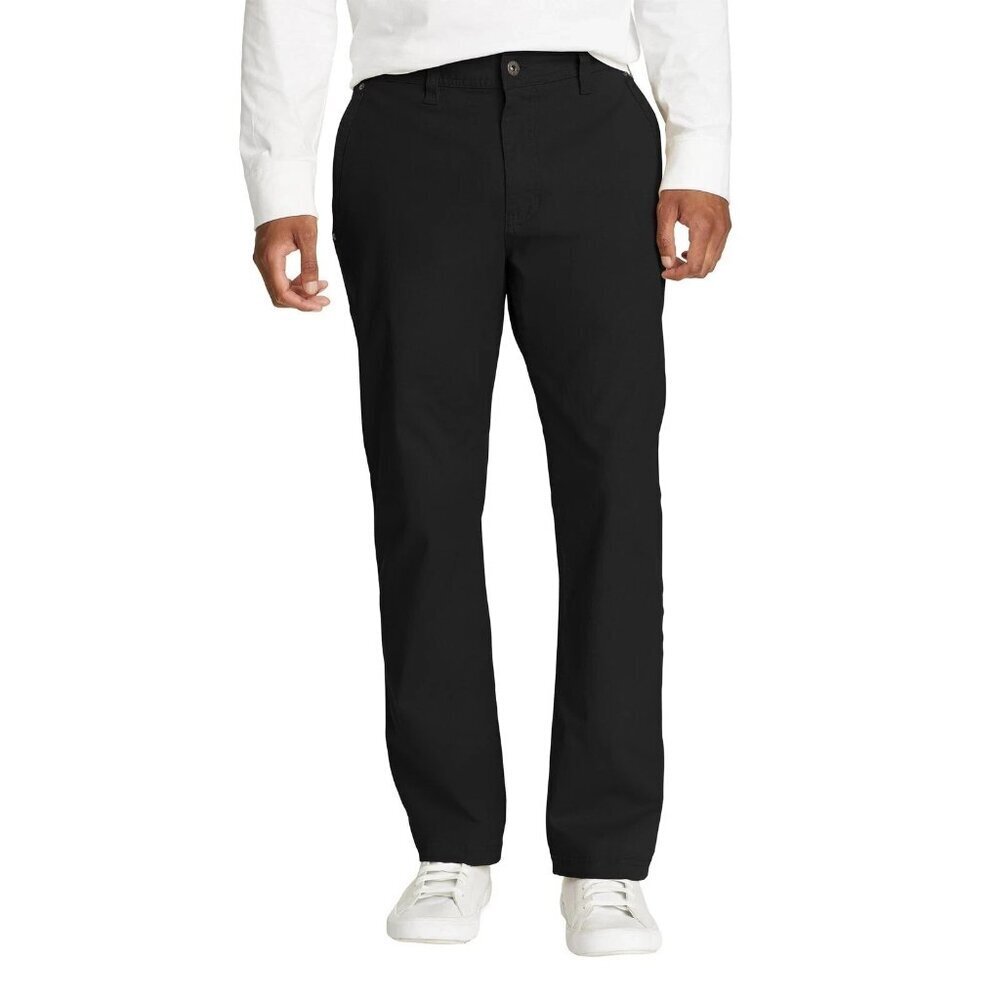 NEW Eddie Bauer Men's 40X30 Canvas Utility Pants Black Durable Stretch Cotton